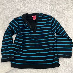 5 for $25! Montage Blue and Black Stripe Hoodie Long Sleeve 5